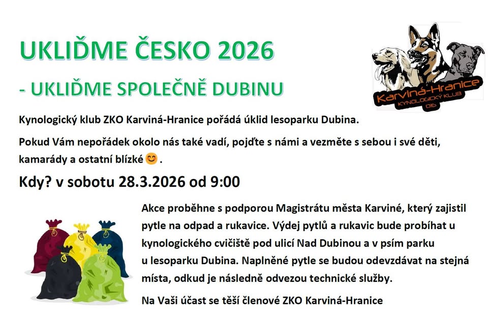 UKLIĎME SPOLEČNĚ ČESKO 2026 - UKLIĎME SPOLEČNĚ DUBINU